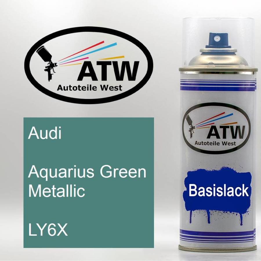 Audi, Aquarius Green Metallic, LY6X: 400ml Sprühdose, von ATW Autoteile West.